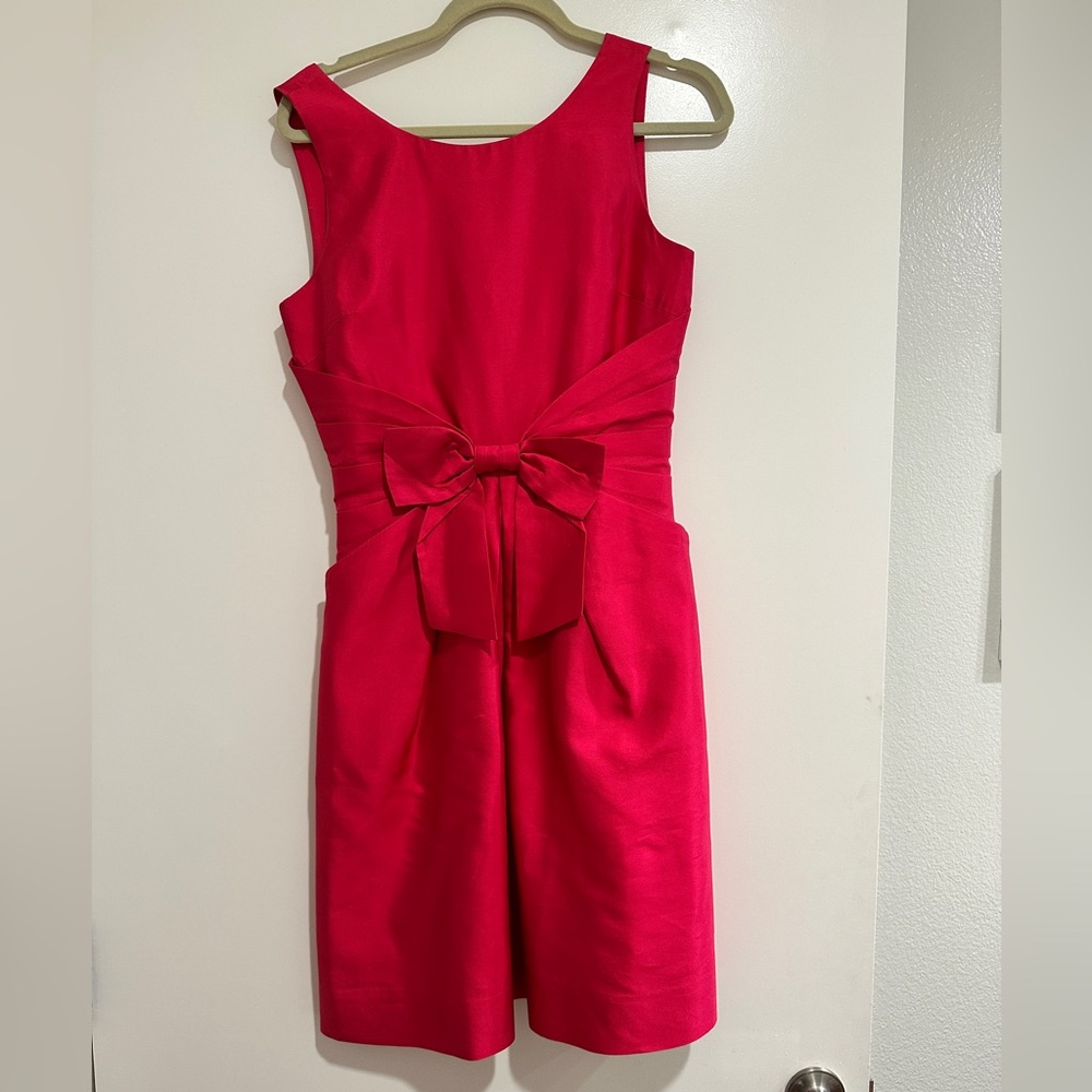 Kate Spade Hot Pink Jillian Silk Bow A Line Dress, Size 6